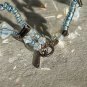 Light Blue Meandering Seed Bead and White Opal Swarovski Crystal Bracelet