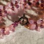 Rose Teardrop and Fuchsia Swarovski Weave Bracelet