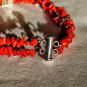 Double Strand Red Coral Chip Bracelet
