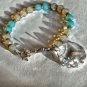 Sterling Silver Sand and Pacific Opal Swarovski Crystal Bracelet With Swarovski Crystal Shell