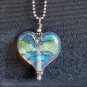 Dichroic Glass Heart Pendant With 18 Inch Sterling Silver Chain