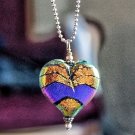 Dichroic Glass Heart Pendant With 18 Inch Sterling Silver Chain