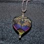 Dichroic Glass Heart Pendant With 18 Inch Sterling Silver Chain