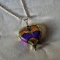 Dichroic Glass Heart Pendant With 18 Inch Sterling Silver Chain