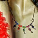 Rainbow Dichroic Glass Swirl Necklace