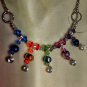 Rainbow Dichroic Glass Swirl Necklace