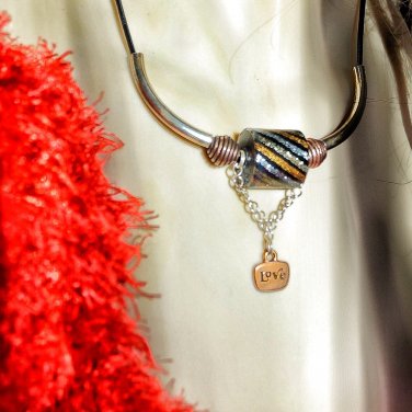 Copper Love Sterling Silver Tube Necklace