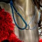 Caribbean Blue Opal and White Opal Swarovski Necklace