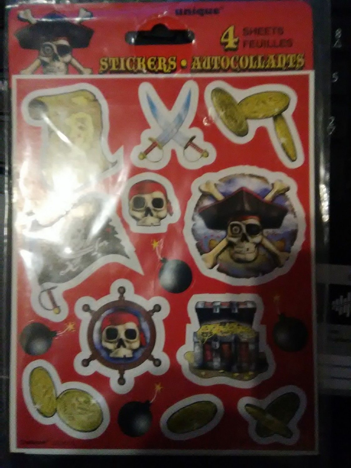 Pirate Bounty Party Supplies Stickers Boy FREE SHIPPING