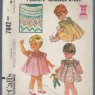 Vintage  McCall's Pattern 7842 Toddler's Smocked Dress Size 1