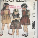 Vintage  McCall's Pattern 7590 Jumper Sundress Blouse toy mouse Child Size 4