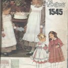 Vintage Pattern Little Vogue Size 5 1545 Smocked Dress and Pinafore