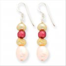 QGQE5479     Sterling Silver Multicolor Freshwater Cultured Pearl Earrings