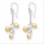 QGQE2391     Sterling Silver Freshwater Cultured Yellow Pearl Earrings