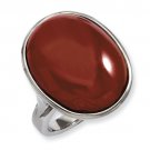 QGSR186-6     Stainless Steel Red Agate Size 6 Ring 6"