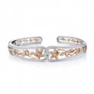 Round Diamond Bangle White Gold Jewelry 0.72 Carats