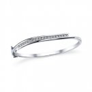 Round Diamonds 0.50 Carats White Gold Bangle Bracelet