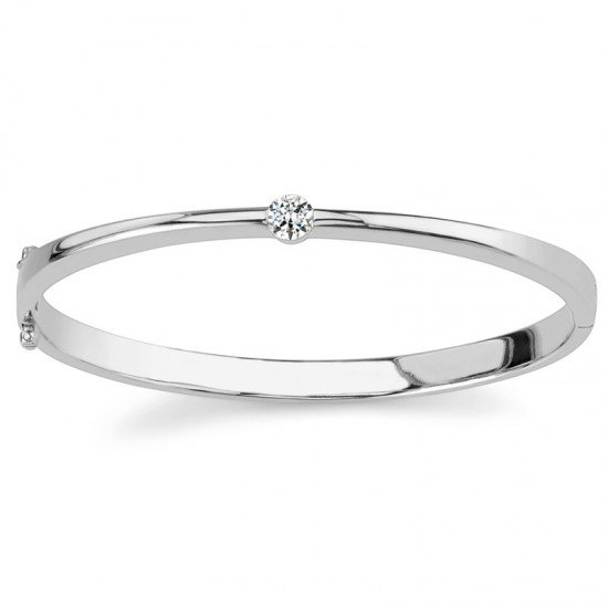 0 50 Carats Round Solitaire Diamond Bangle Bracelet White Gold 14k