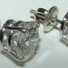 Solitaires NEW Diamond Women Stud Earrings Ear Ring Platinum 4 CARAT