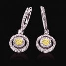 Yellow Canary Diamond Chandelier Women Earrings White Gold 3.50 Ct.