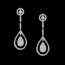 Chandelier Earring 14K White Gold 3.5 Carat Hanging Diamond Ear Ring