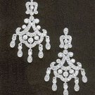 CHANDELIER EARRINGS 14K White Gold Natural 3.5 Ct.