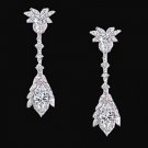 Long Hanging Chandelier Earring 2.5 Carat Diamond Earrings White Gold