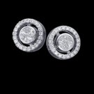 Round Diamond Studs Earring Women Pair Gold White 3.5 Carat
