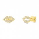 Yellow Gold Women Jewelry Diamond Stud Earring 0.20 Carats