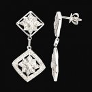 4 Carat Diamond Earring Pair Chandelier Diamonds Earrings White Gold Screwback
