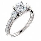 White Gold Round Brilliant Diamonds Engagement Women Ring Jewelry 2.05 Carat