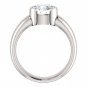 Sparkling Round Diamond Half Bezel Solitaire Women Ring White Gold 14K 1.51 Carat