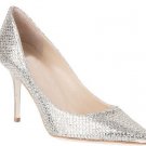 NWT 2013 women's silver leather glitter high heels shoes