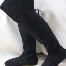 2013 new winter anne weil black real suede over the knee flat boots