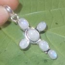 Natural Blue Fire Rainbow Moonstone Pendant - Silver Pendant - Unique Jewelry