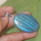 Top Blue Fire Rare Labradorite Gem 925 Sterling Silver Overlay Handmade Pendant