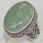 Father's Day Gift Natural Aquamarine Gemstone 925 Sterling Silver Overlay Ring 9