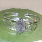 Black Rutile Quartz Handmade 925 Silver Fashion Gift Jewelry Bangle Size 8"