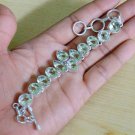Green Amethyst  Fantasy 925 Silver Handmade Bracelet Adjustable Size 6.5"