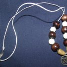 Pentacle Necklace with Wooden Bead Accent