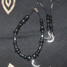 Moon and Hematite Bracelet and Earring Combo
