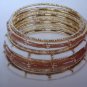 Bangle bracelet set costume jewelry white, gold and brown