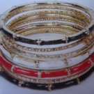 Bangle Bracelet set gold, red, white, black