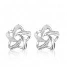 14K White Gold Mini Open Diamond-Cut Star Stud Earrings Perfect Birthday Jewelry Gift B05765E