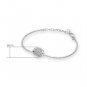 0.19cttw Diamond Accents 18K White Gold Pave Round Plate Twist Bracelet Bangle H04958A