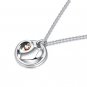 Platinum Plated 925 Sterling Silver Love Planet Heart Shaped Necklace (16'') Valentines Gift C05517N
