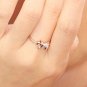 Milgrain Pet Dog Schnauzer 0.04cttw Diamond 18K White Gold Women Fashion Ring Gift S06958R