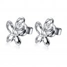 14K White Gold Diamond-Cut Butterfly Stud Earrings Birthday Fashion Jewelry Gift For Her B05764E