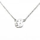 0.05ct Diamond 18K White Gold Initial Letter Necklace Bridesmaid Christmas Gift S05667N-B
