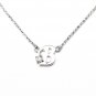 0.05ct Diamond 18K White Gold Initial Letter Necklace Bridesmaid Christmas Gift S05667N-B